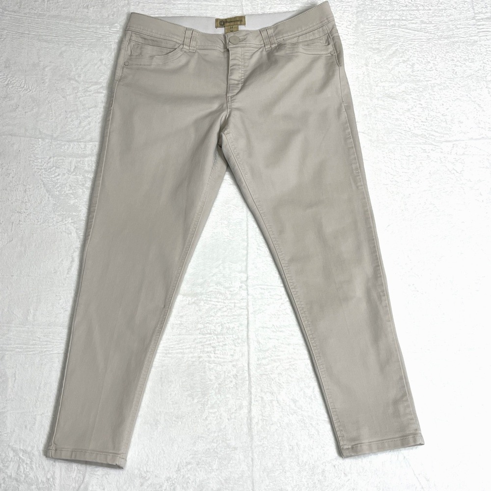 Democracy Ab Technology Khaki Pants Women's Size 14 Skinny Stretch B1304PEXX